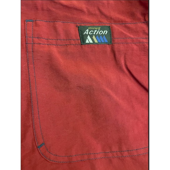 Instant Action Vintage 90's Maroon Nylon Short Wind Pants Sz M - Picture 4 of 11